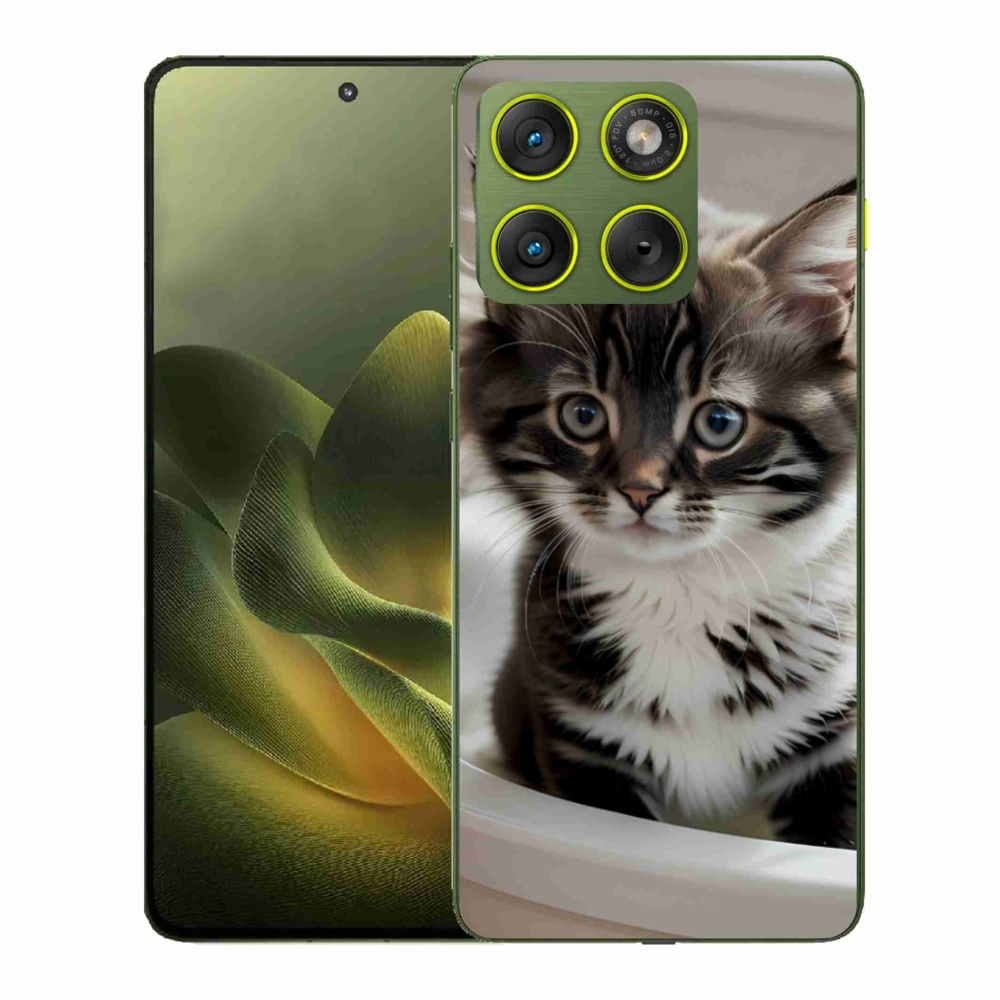 Gélový kryt mmCase na Motorola Edge 70 - zvedavé mačiatko