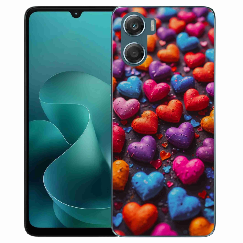 Gélový kryt mmCase na Motorola G06/G06 Power - farebné srdcia
