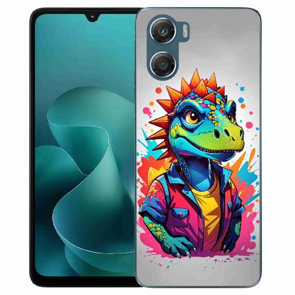 Gélový kryt mmCase na Motorola G06/G06 Power - farebný dinosaurus