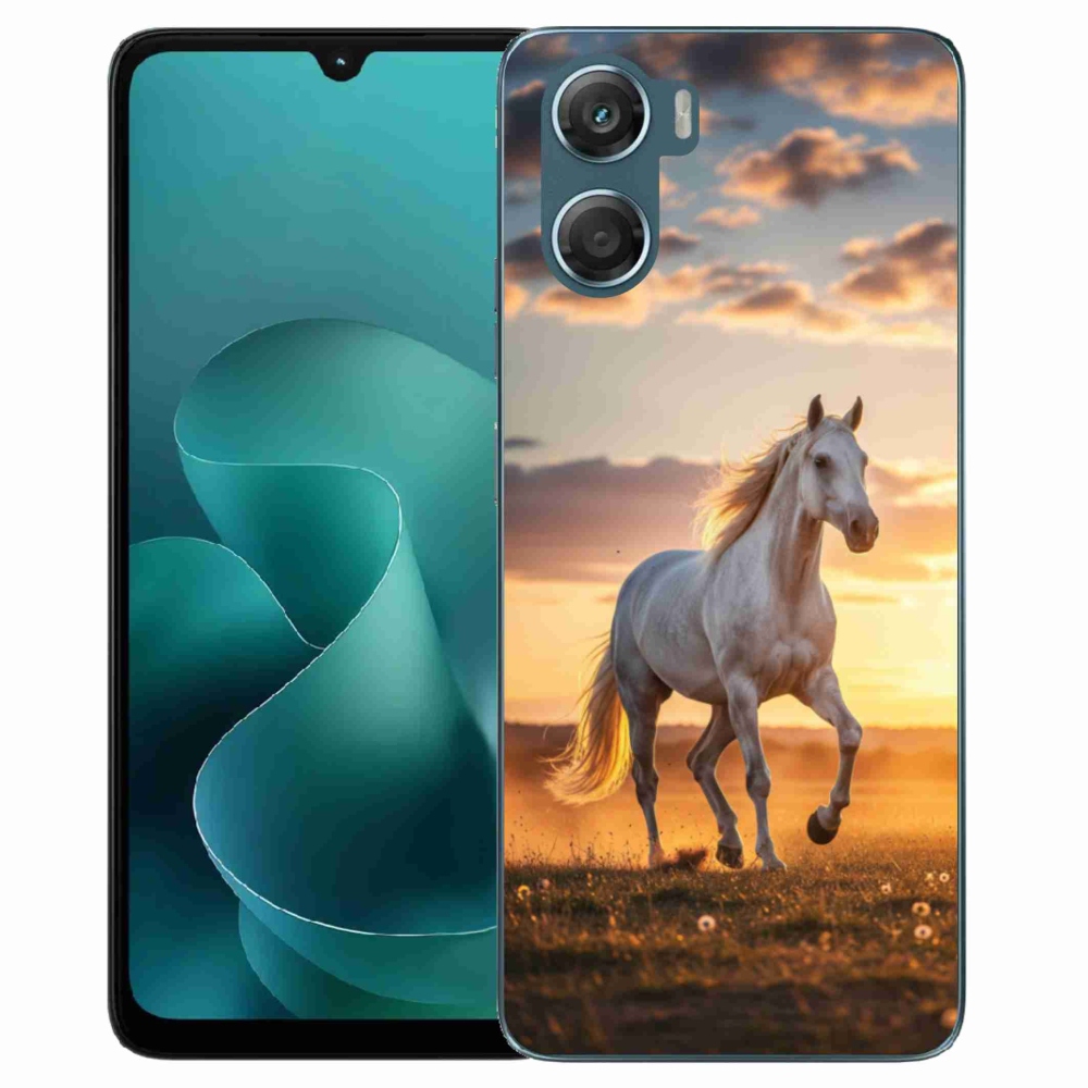 Gélový kryt mmCase na Motorola G06/G06 Power - bežiaci biely kôň 2