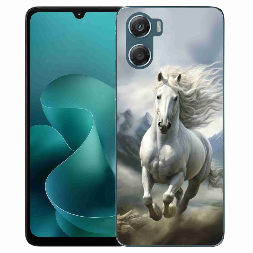 Gélový kryt mmCase na Motorola G06/G06 Power - bežiaci biely kôň 3