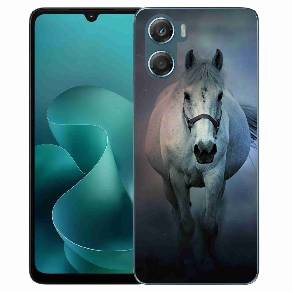Gélový kryt mmCase na Motorola G06/G06 Power - bežiaci biely kôň