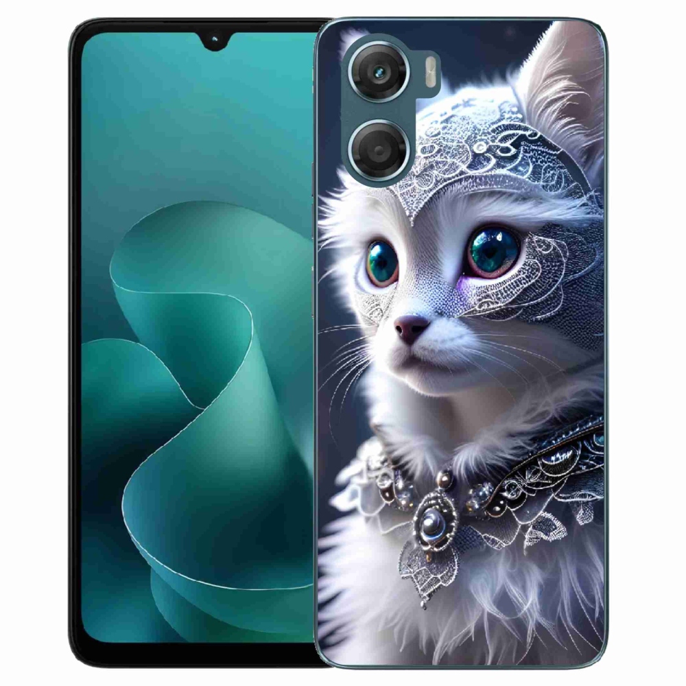 Gélový kryt mmCase na Motorola G06/G06 Power - biela mačka