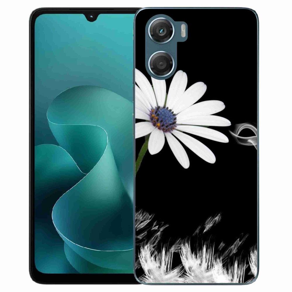 Gélový kryt mmCase na Motorola G06/G06 Power - biela kvetina