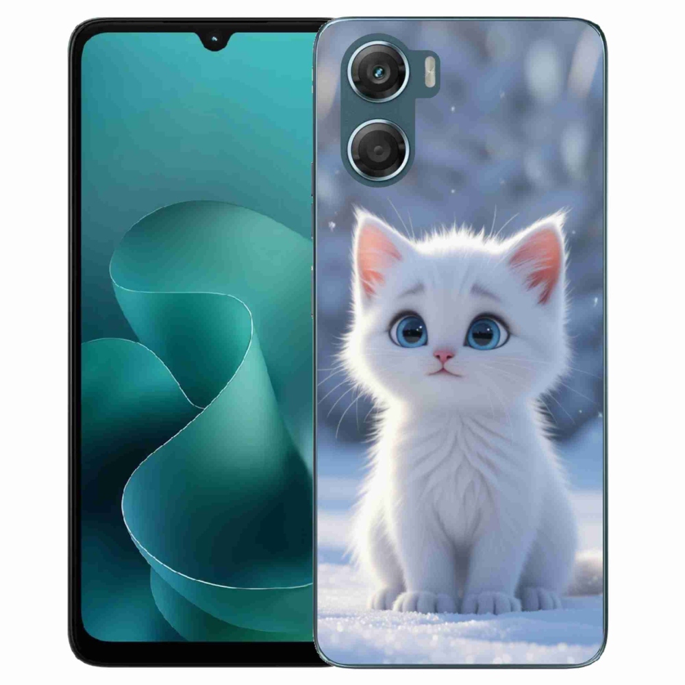 Gélový kryt mmCase na Motorola G06/G06 Power - biele mačiatko 3