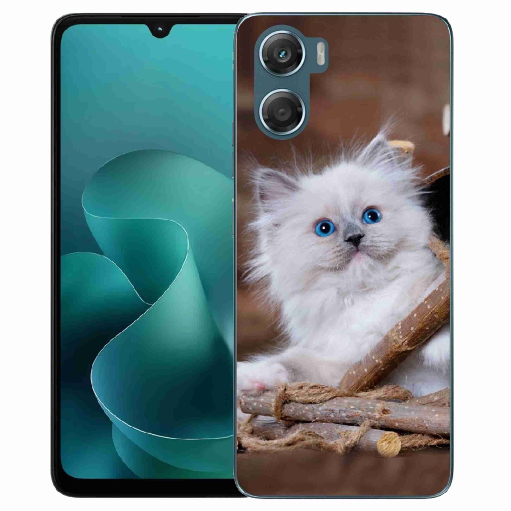Gélový kryt mmCase na Motorola G06/G06 Power - biele mačiatko