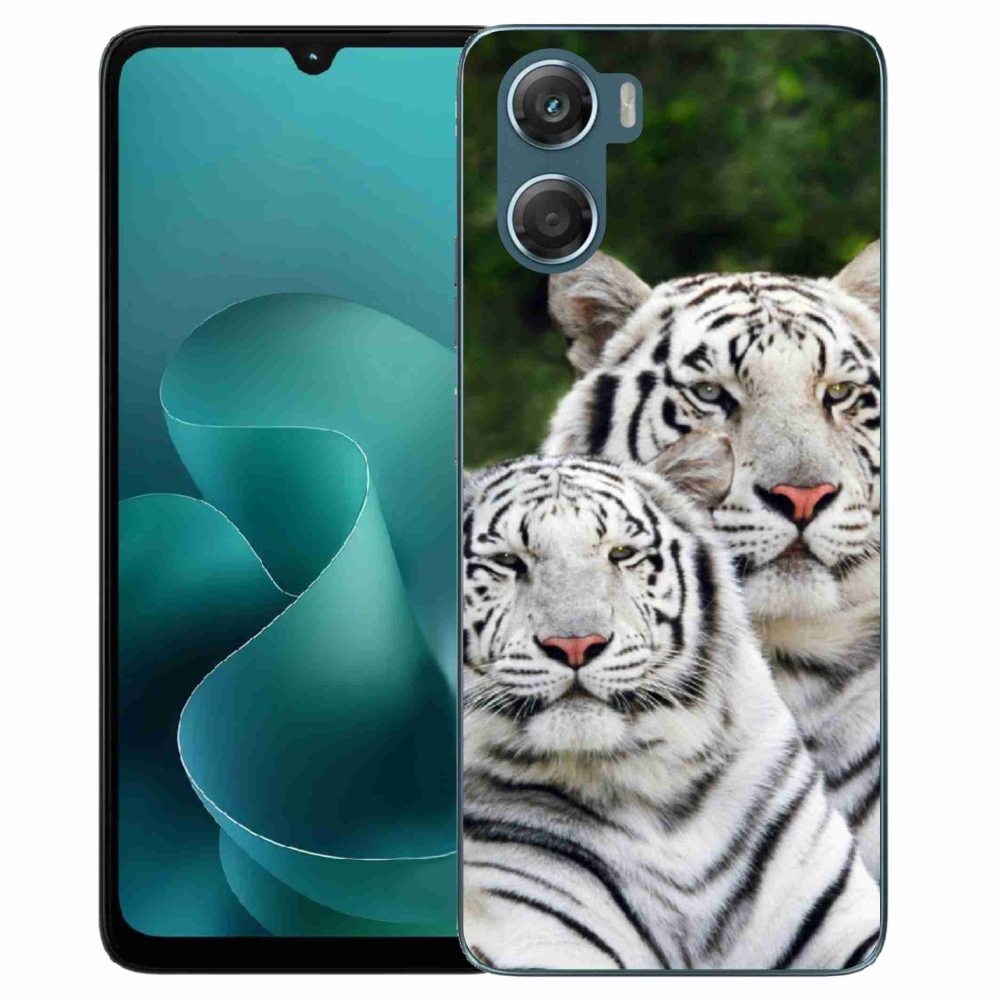 Gélový kryt mmCase na Motorola G06/G06 Power - bieli tigre