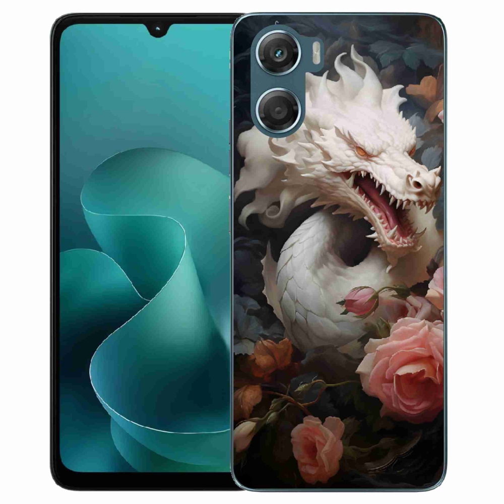Gélový kryt mmCase na Motorola G06/G06 Power - biely drak