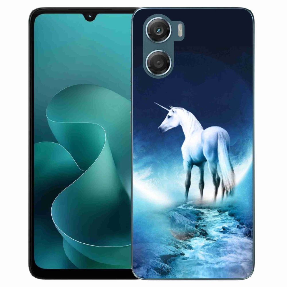 Gélový kryt mmCase na Motorola G06/G06 Power - biely jednorožec
