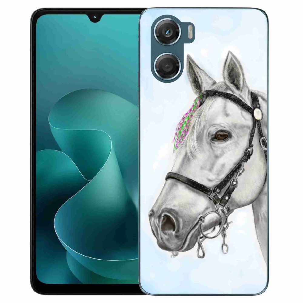 Gélový kryt mmCase na Motorola G06/G06 Power - biely kôň 1