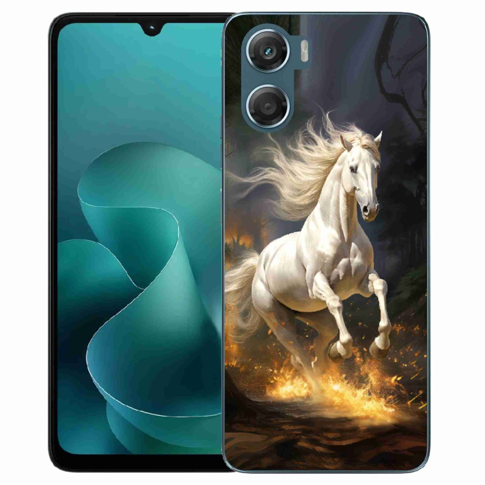 Gélový kryt mmCase na Motorola G06/G06 Power - biely kôň 2