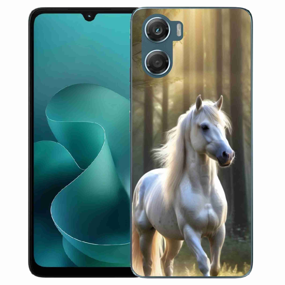 Gélový kryt mmCase na Motorola G06/G06 Power - biely kôň 3
