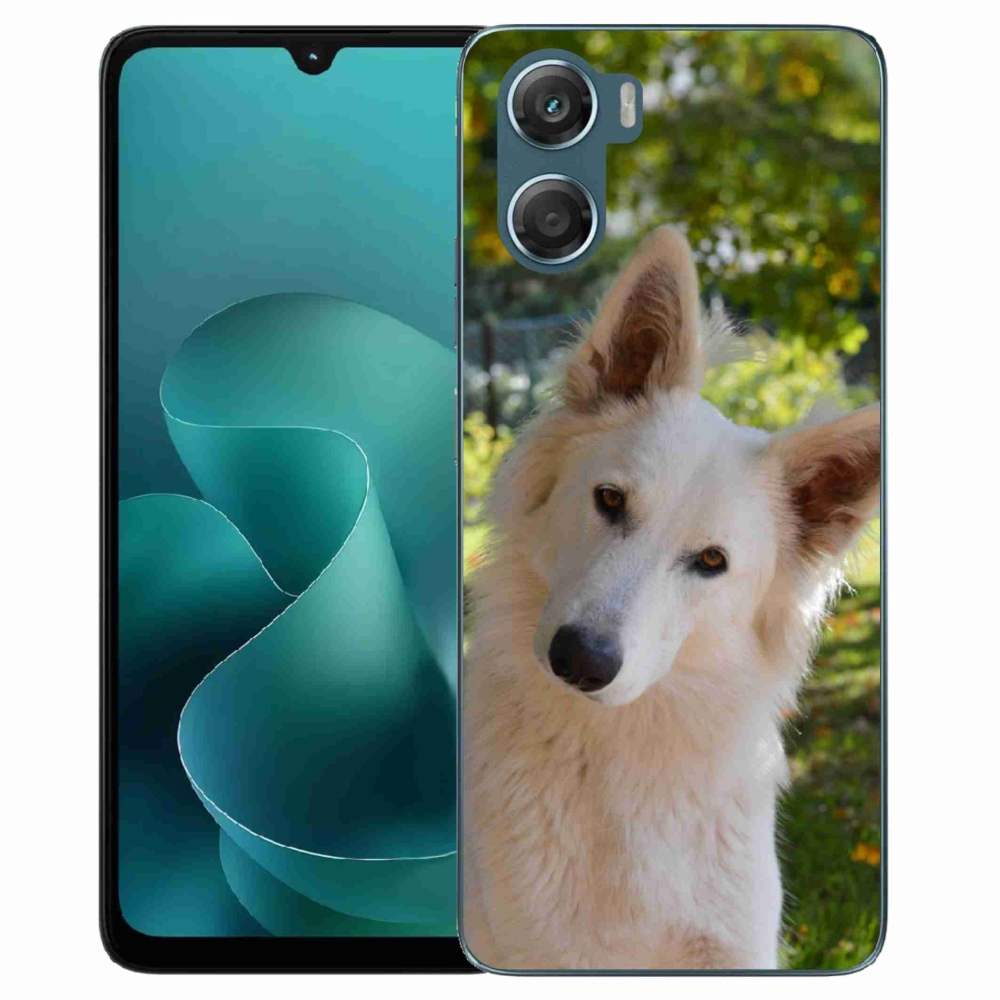Gélový kryt mmCase na Motorola G06/G06 Power - biely švajčiarsky ovčiak 1