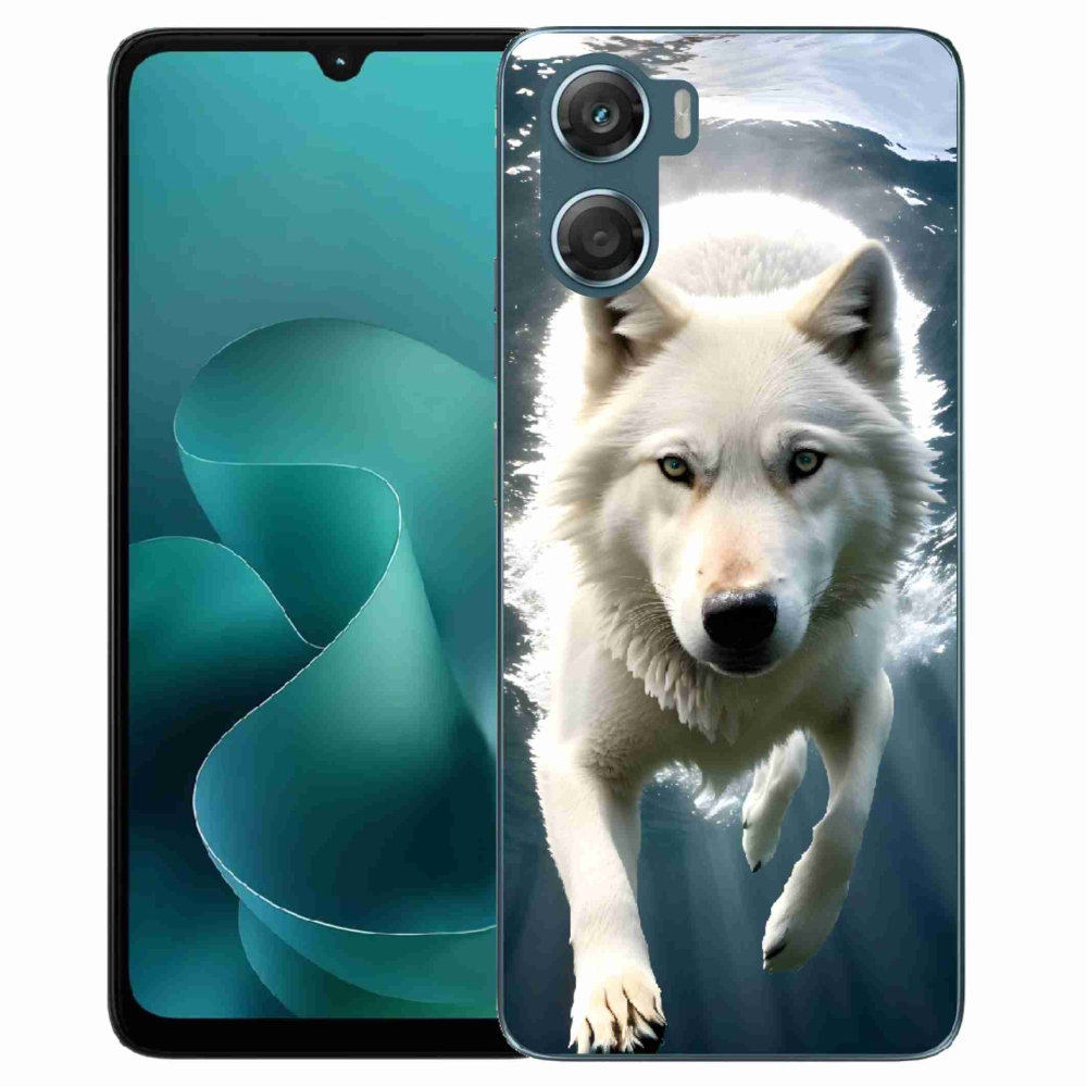 Gélový kryt mmCase na Motorola G06/G06 Power - biely vlk
