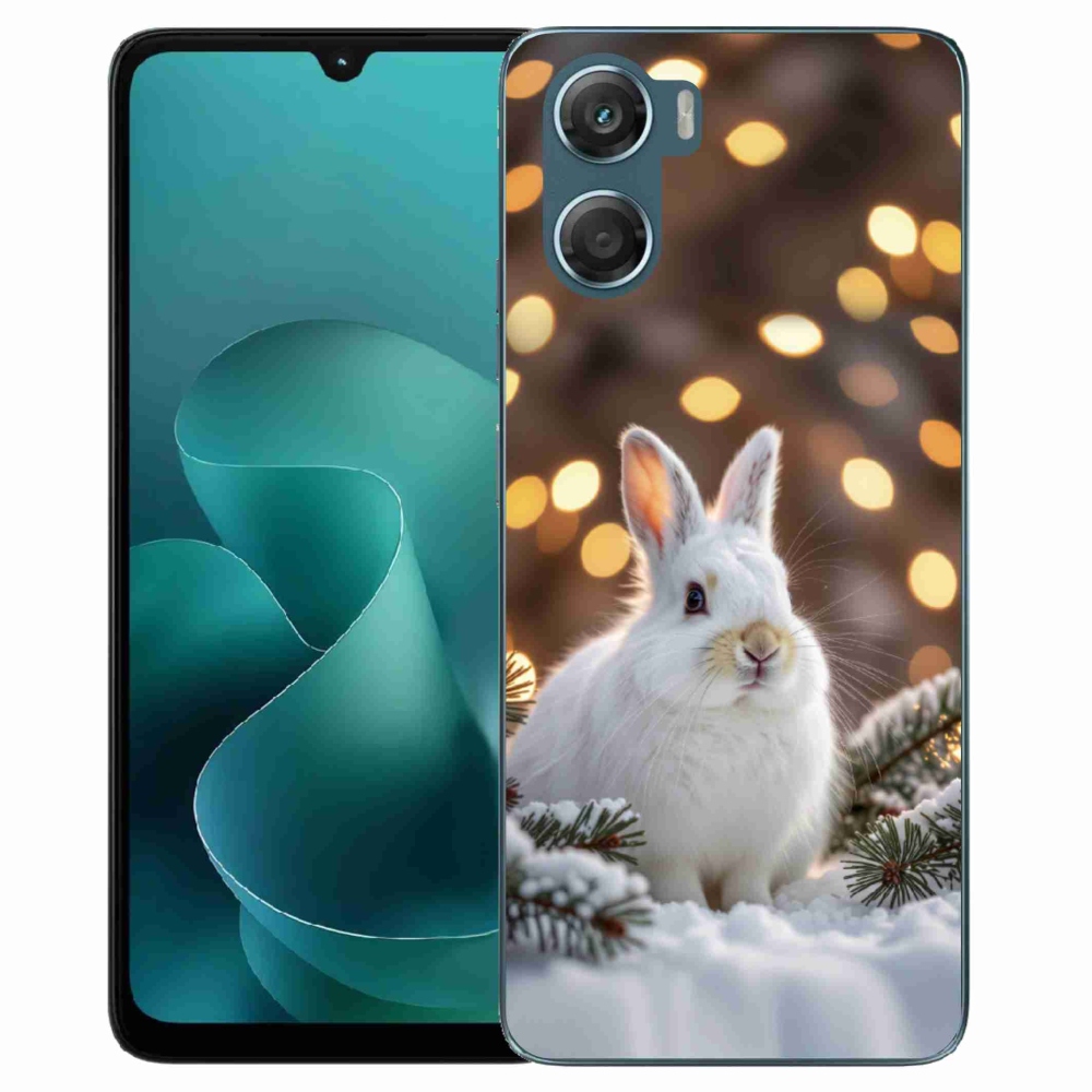Gélový kryt mmCase na Motorola G06/G06 Power - biely zajac