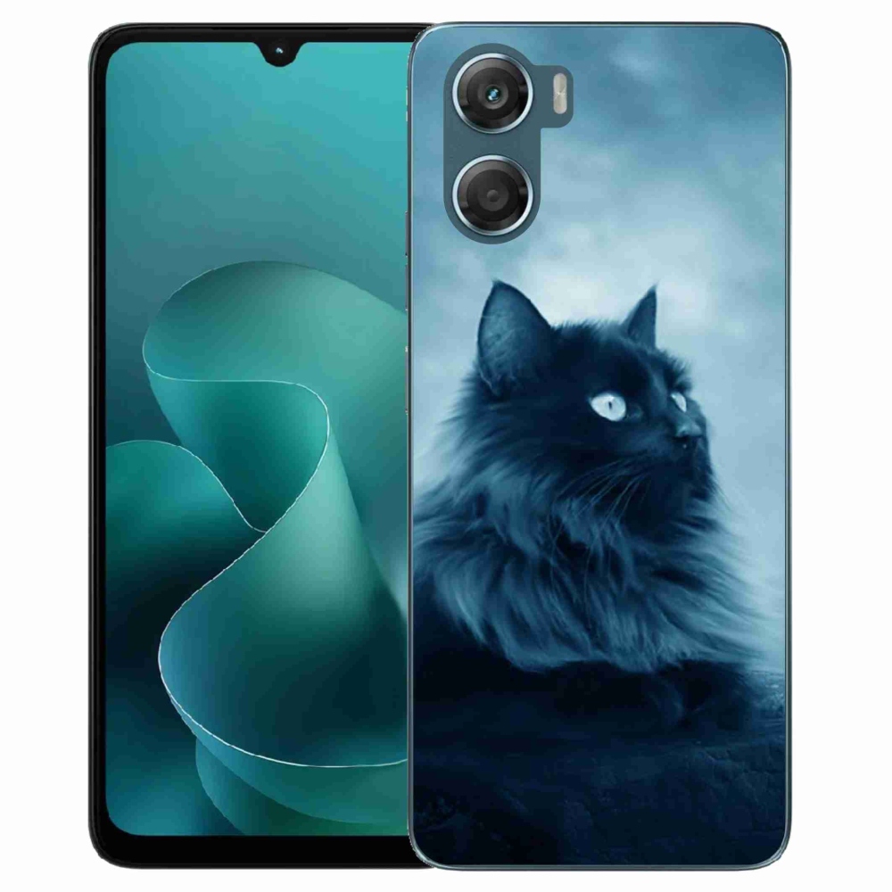 Gélový kryt mmCase na Motorola G06/G06 Power - čierna mačka 1