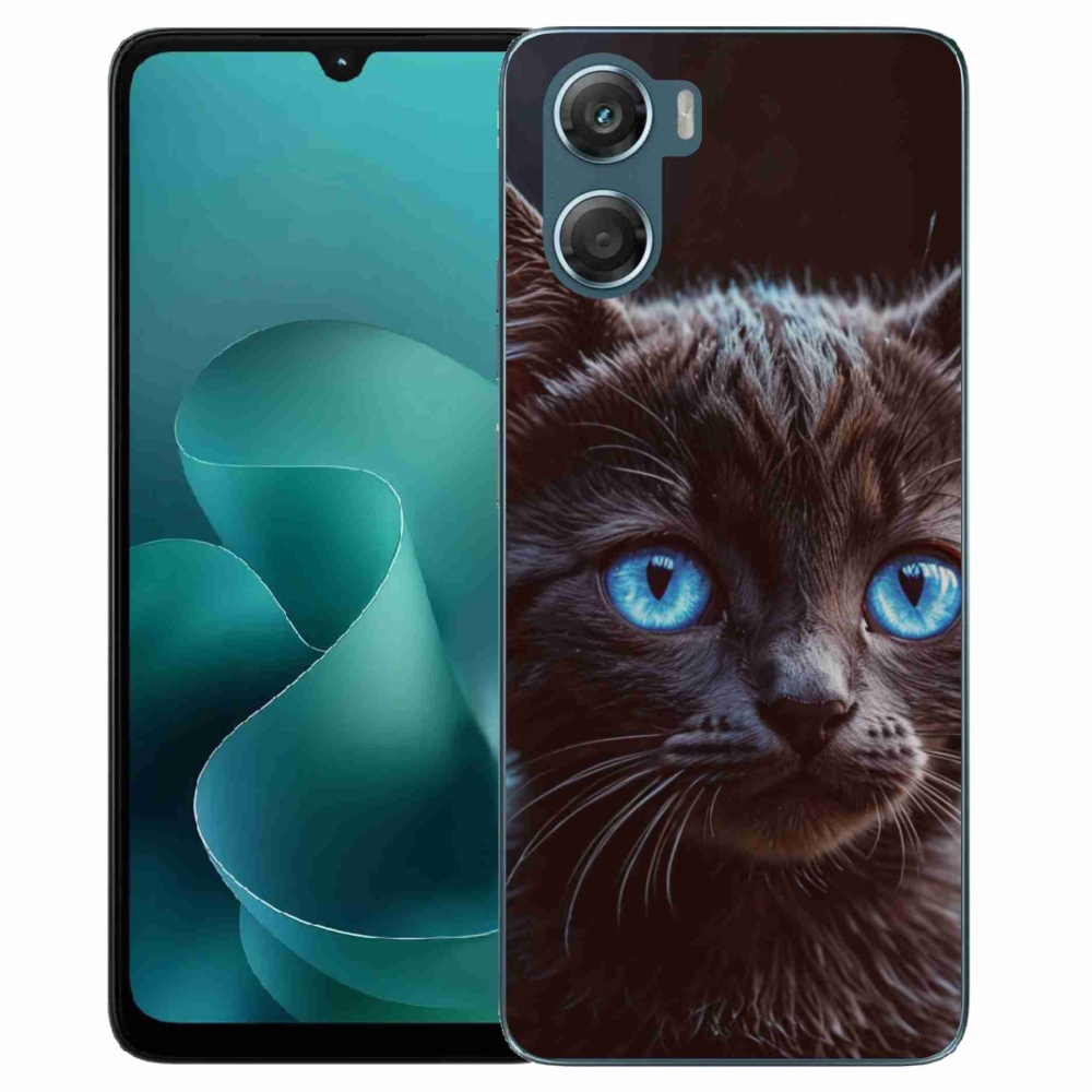 Gélový kryt mmCase na Motorola G06/G06 Power - čierne mačiatko 2