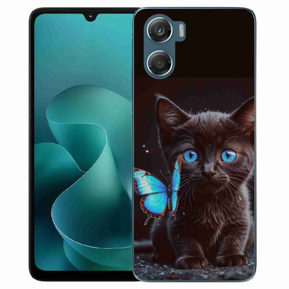 Gélový kryt mmCase na Motorola G06/G06 Power - čierne mačiatko 3