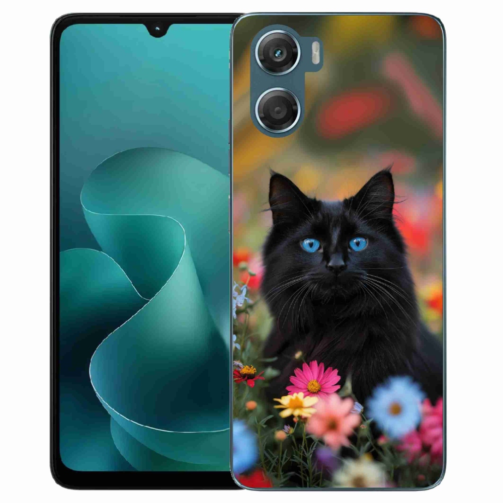 Gélový kryt mmCase na Motorola G06/G06 Power - čierne mačiatko 4