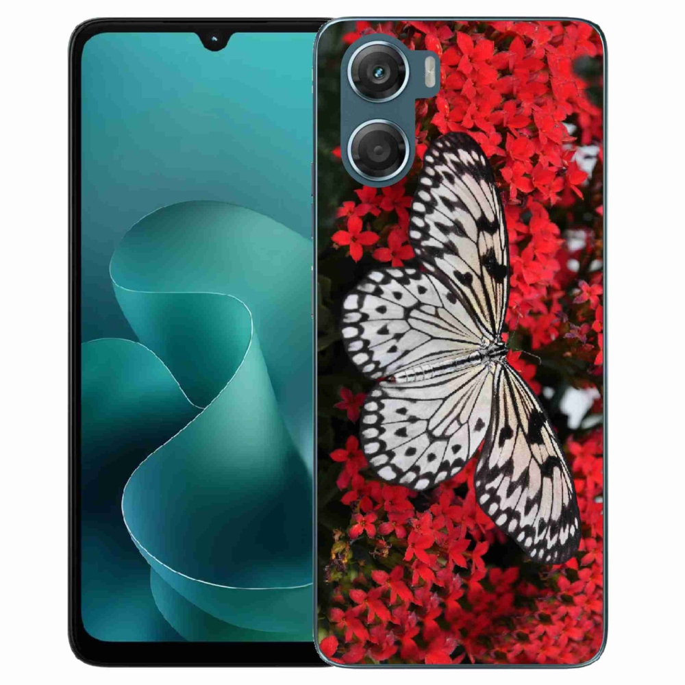 Gélový kryt mmCase na Motorola G06/G06 Power - čiernobiely motýľ 1