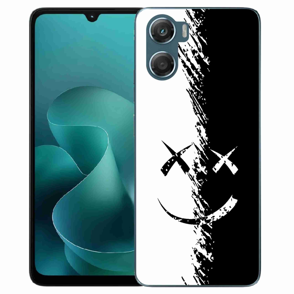 Gélový kryt mmCase na Motorola G06/G06 Power - čiernobiely smajlík