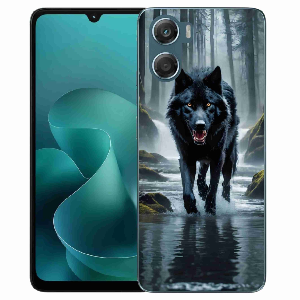 Gélový kryt mmCase na Motorola G06/G06 Power - čierny vlk
