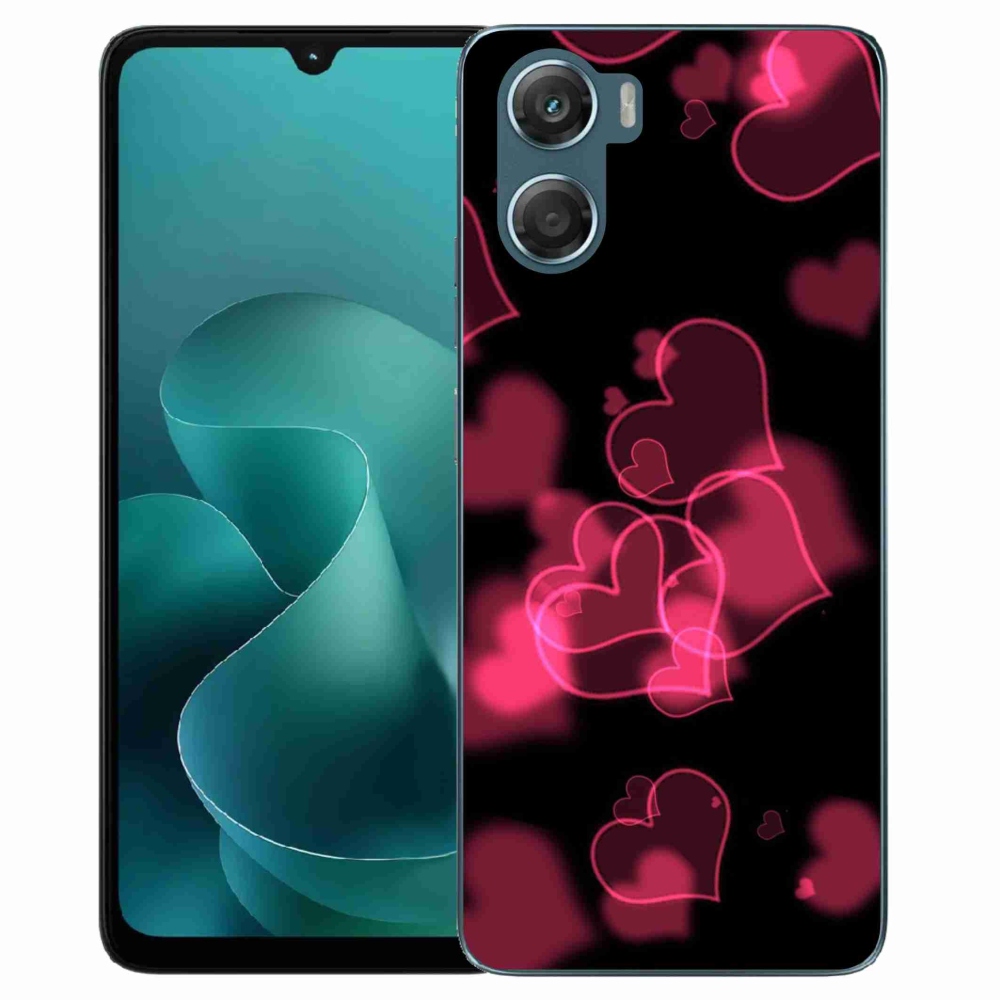 Gélový kryt mmCase na Motorola G06/G06 Power - červená srdiečka