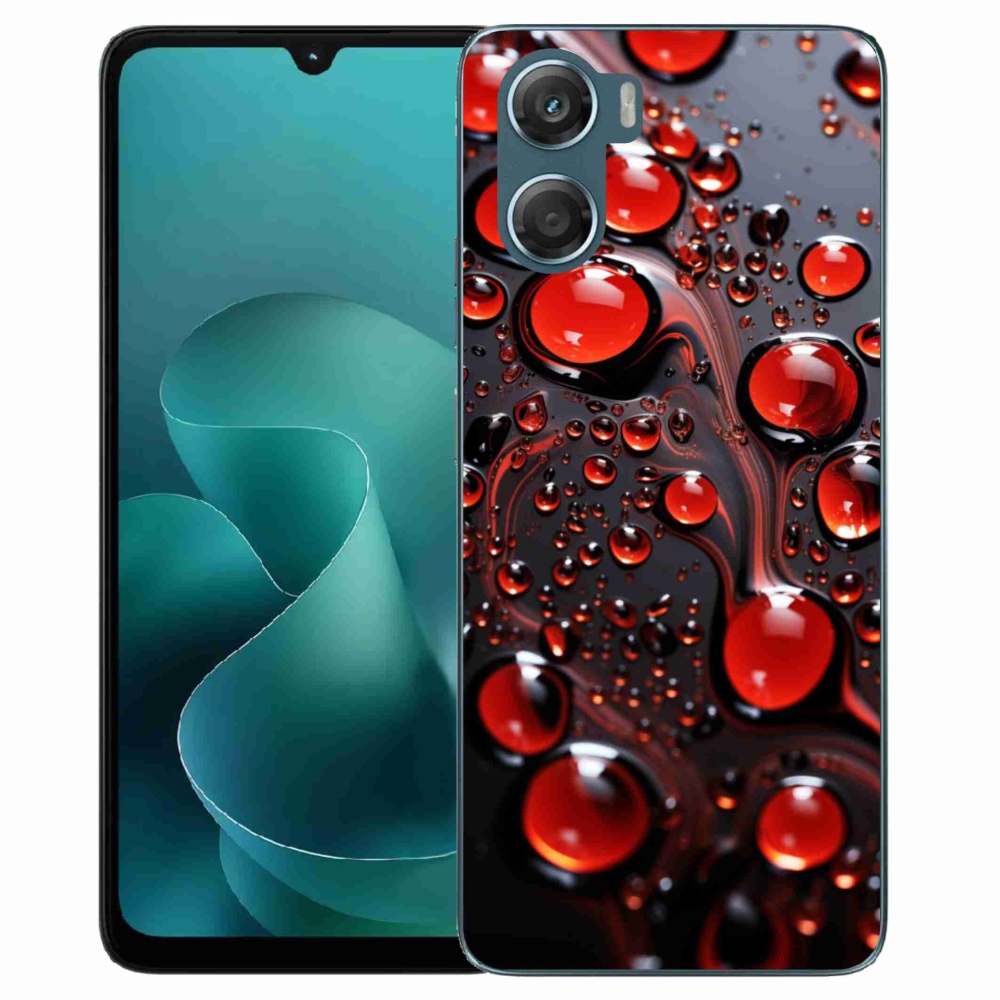 Gélový kryt mmCase na Motorola G06/G06 Power - červené kvapky 2