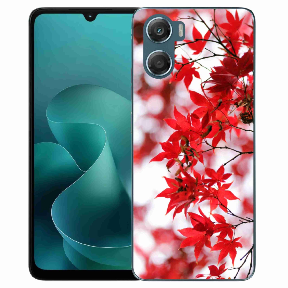 Gélový kryt mmCase na Motorola G06/G06 Power - červené listy