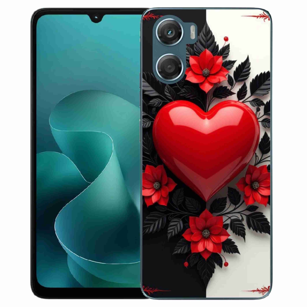 Gélový kryt mmCase na Motorola G06/G06 Power - červené srdce
