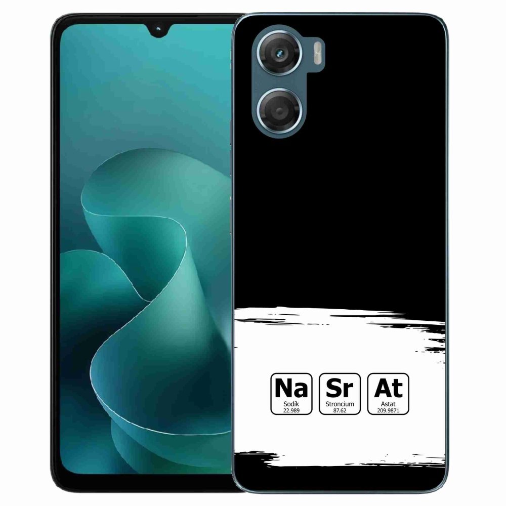 Gélový kryt mmCase na Motorola G06/G06 Power - chemické prvky bieločierne pozadie