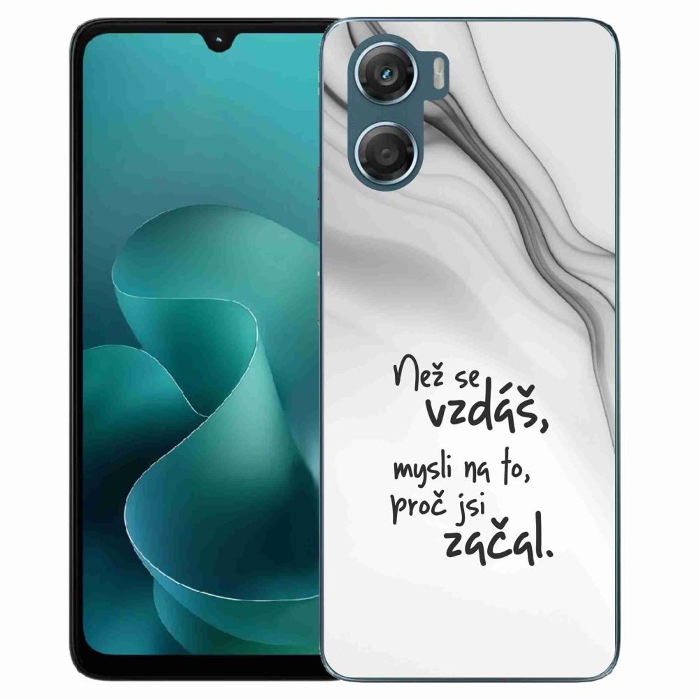 Gélový kryt mmCase na Motorola G06/G06 Power - citát 2 biele pozadie