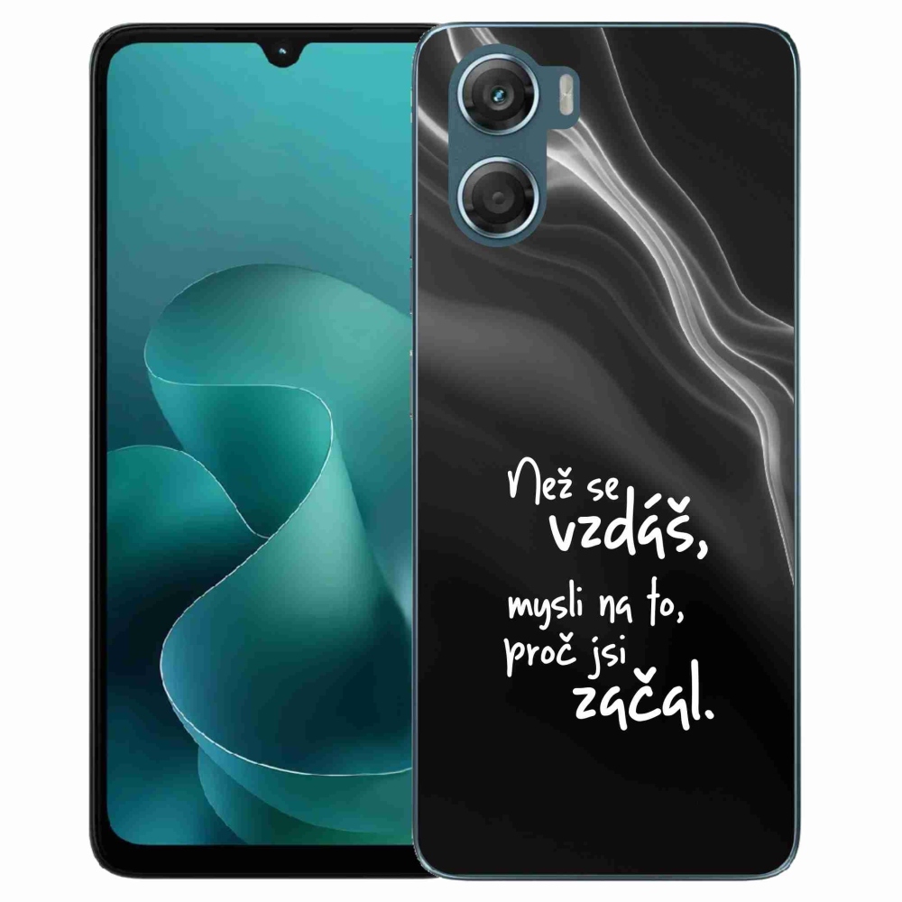 Gélový kryt mmCase na Motorola G06/G06 Power - citát 2 čierne pozadie