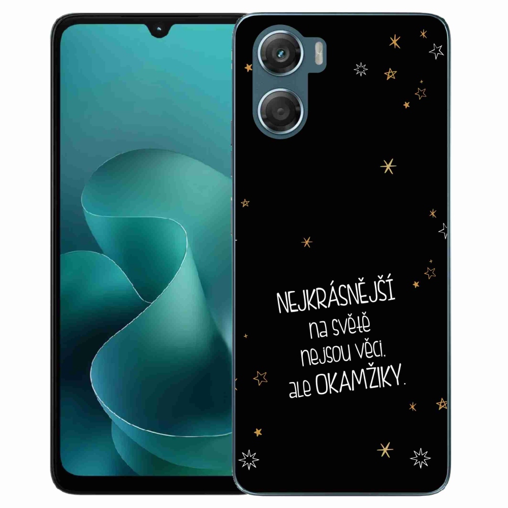 Gélový kryt mmCase na Motorola G06/G06 Power - citát 4 čierne pozadie