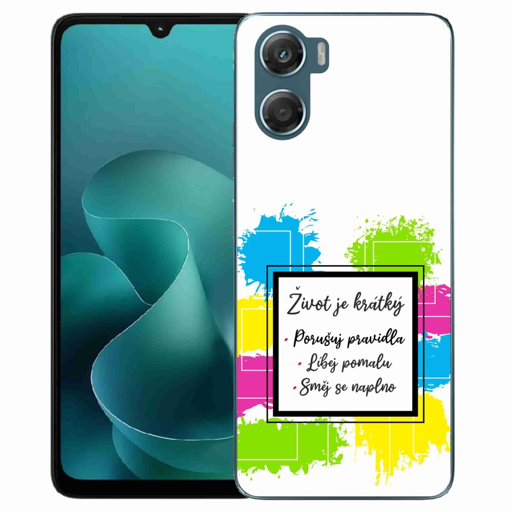 Gélový kryt mmCase na Motorola G06/G06 Power - citát 5 biele pozadie