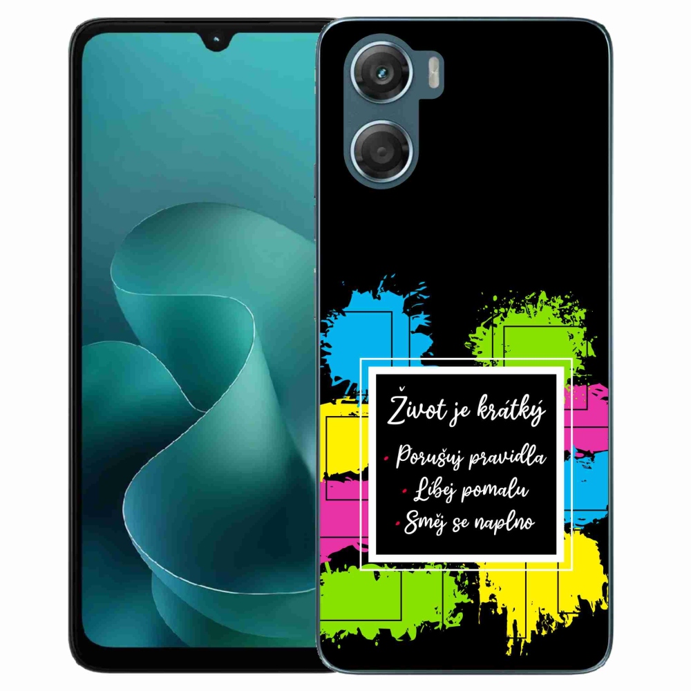 Gélový kryt mmCase na Motorola G06/G06 Power - citát 5 čierne pozadie