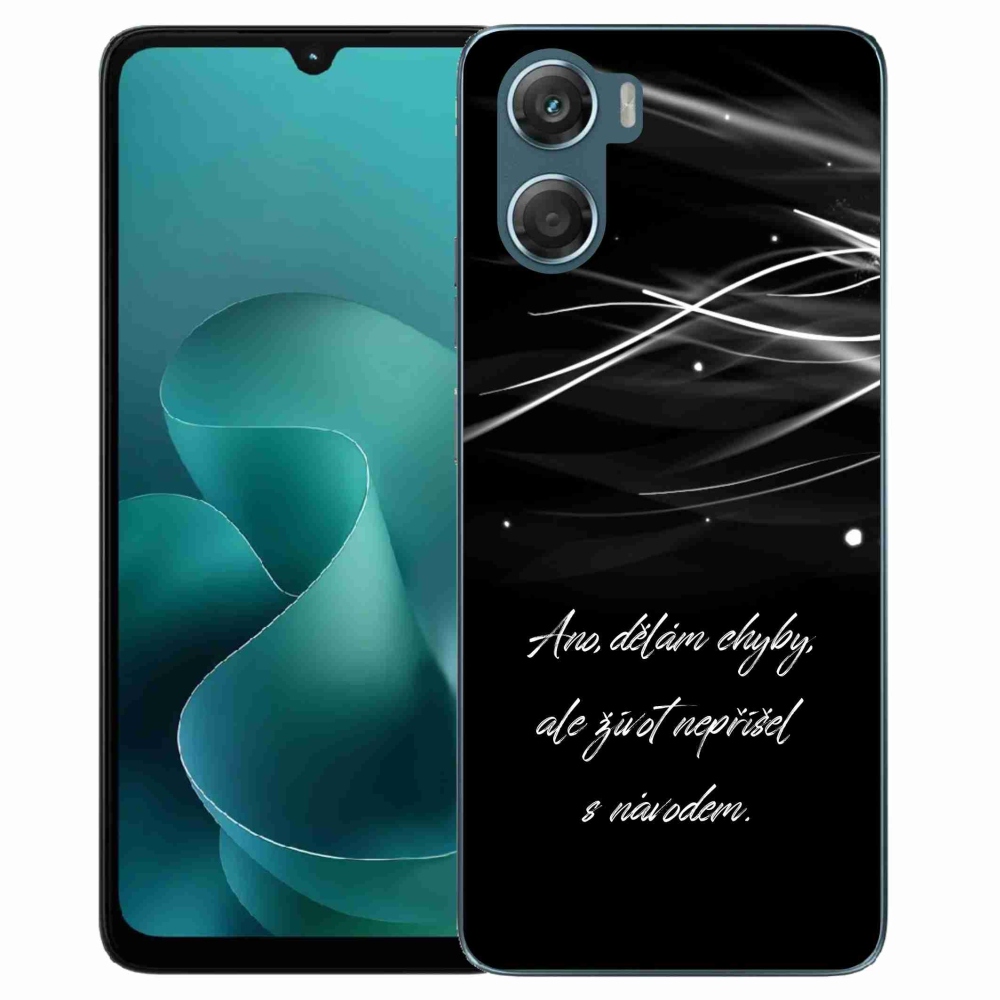 Gélový kryt mmCase na Motorola G06/G06 Power - citát čierne pozadie