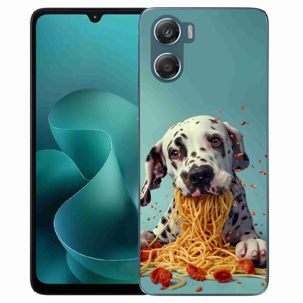 Gélový kryt mmCase na Motorola G06/G06 Power - dalmatín a špagety