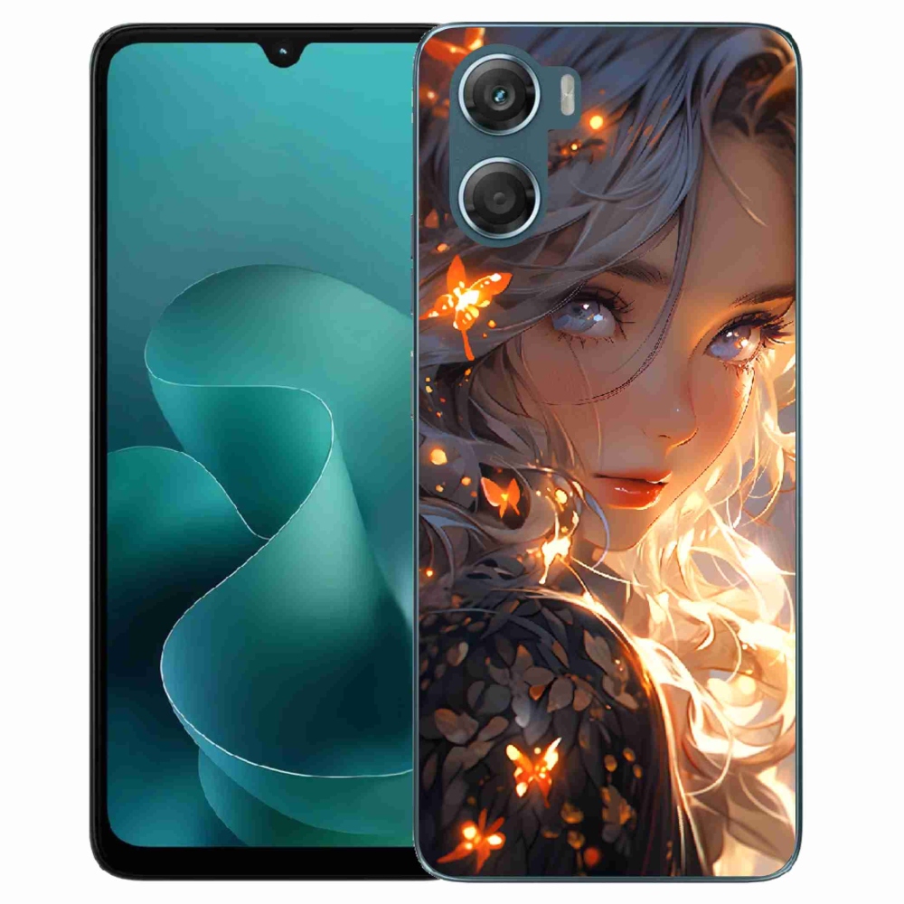 Gélový kryt mmCase na Motorola G06/G06 Power - dievča a motýle