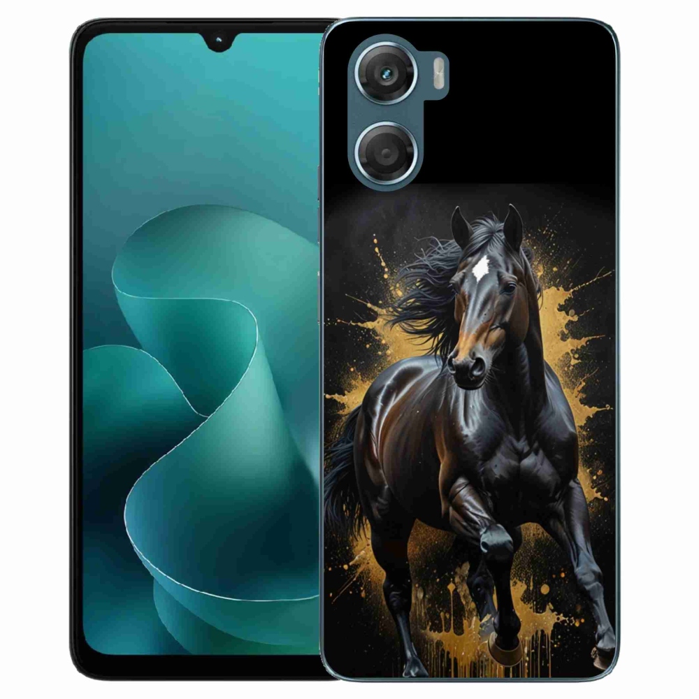 Gélový kryt mmCase na Motorola G06/G06 Power - elegantný čierny žrebec