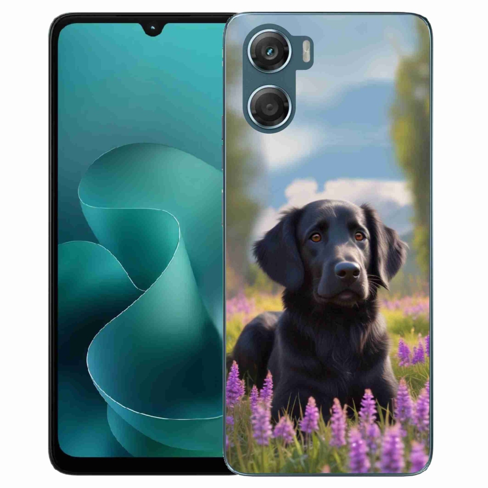 Gélový kryt mmCase na Motorola G06/G06 Power - elegantný čierny retriever