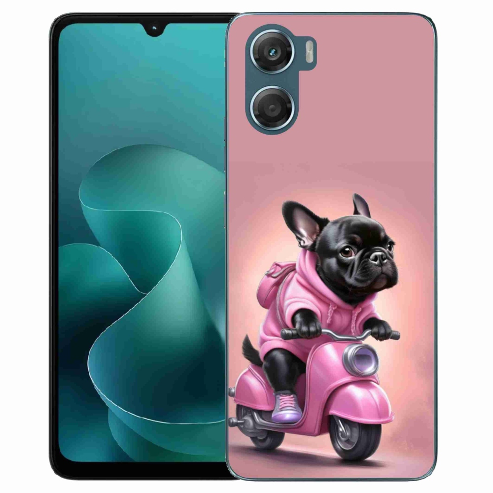 Gélový kryt mmCase na Motorola G06/G06 Power - francúzsky buldoček na skútri
