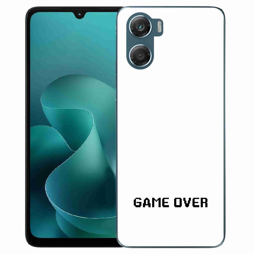 Gélový kryt mmCase na Motorola G06/G06 Power - game over biele pozadie