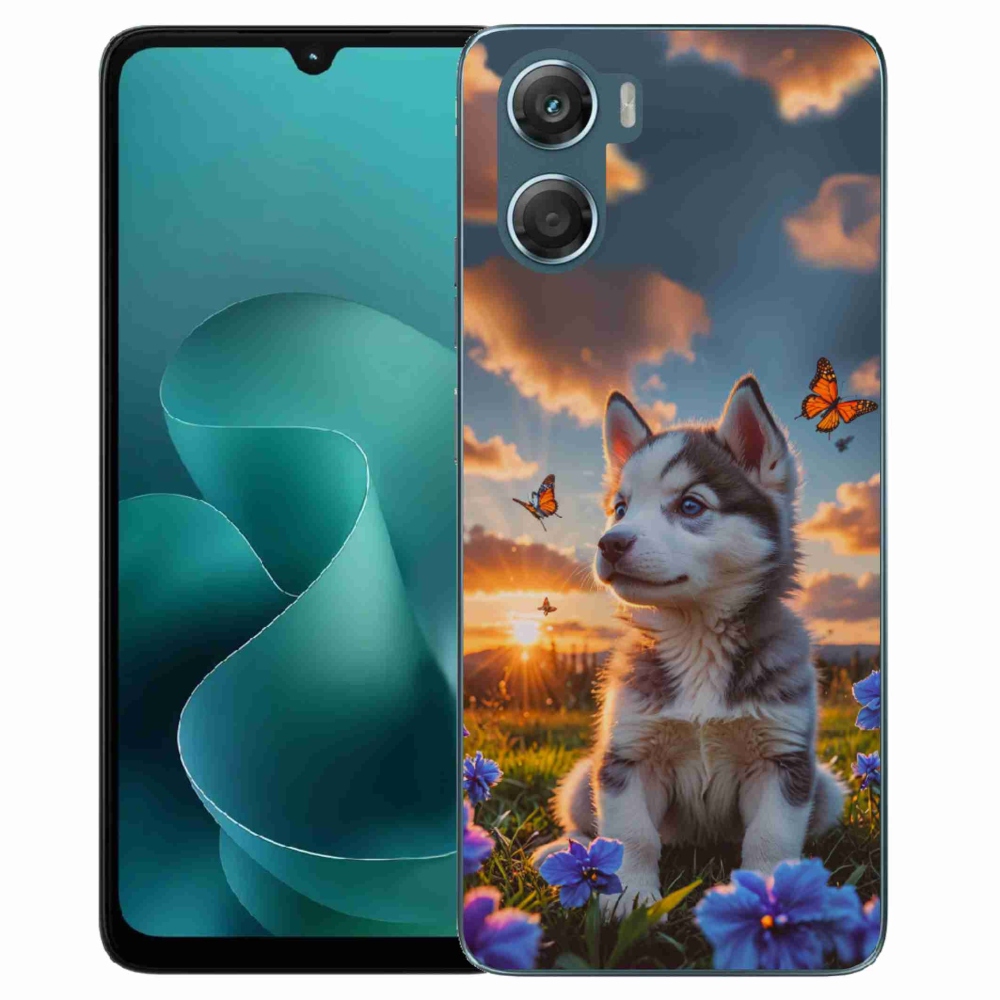 Gélový kryt mmCase na Motorola G06/G06 Power - husky pri západe slnka