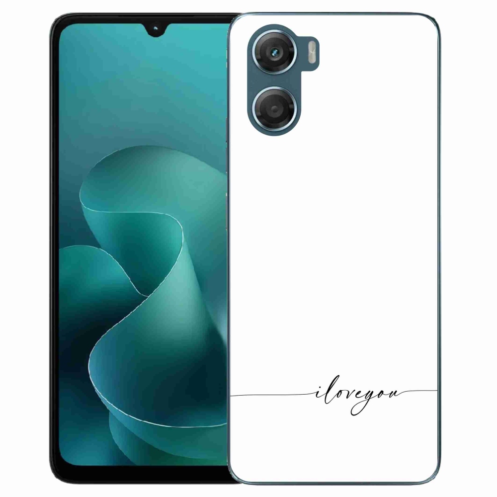 Gélový kryt mmCase na Motorola G06/G06 Power - I love you biele pozadie