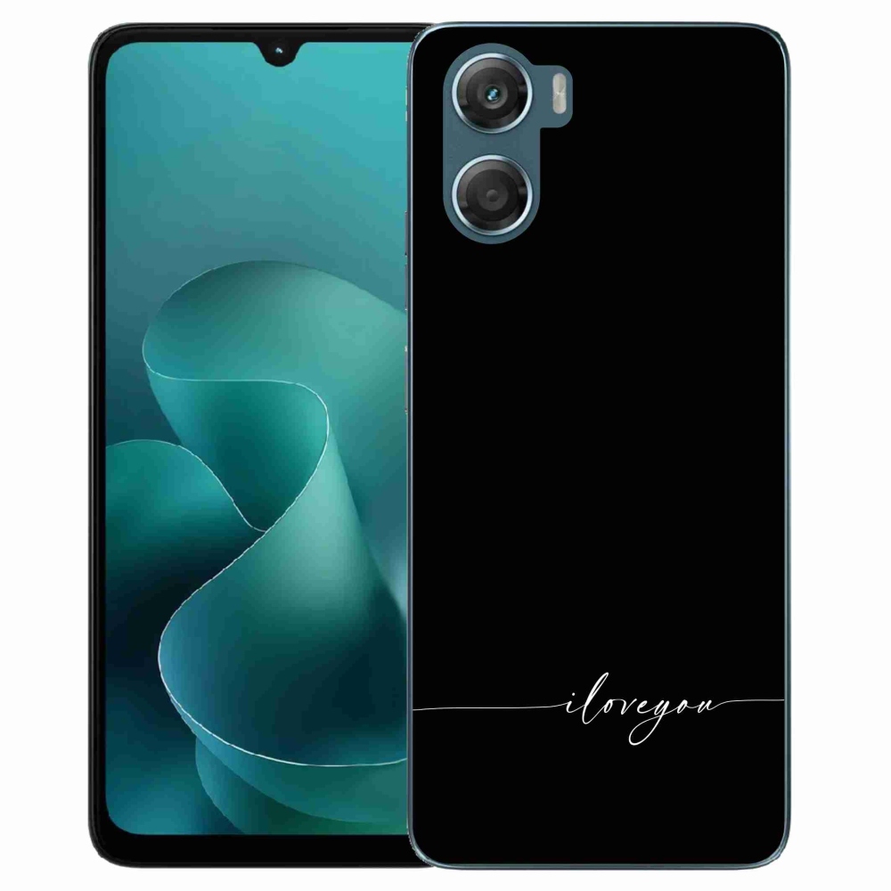 Gélový kryt mmCase na Motorola G06/G06 Power - I love you čierne pozadie