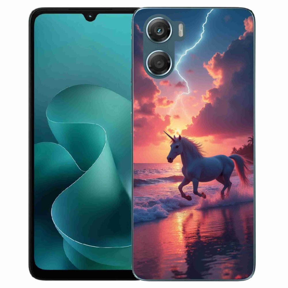 Gélový kryt mmCase na Motorola G06/G06 Power - jednorožec na pláži