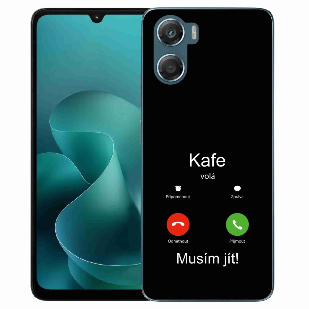 Gélový kryt mmCase na Motorola G06/G06 Power - kafe volá čierne pozadie