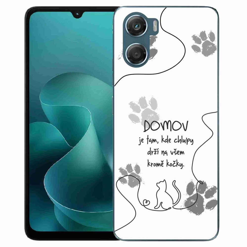 Gélový kryt mmCase na Motorola G06/G06 Power - mačacie motív biele pozadie