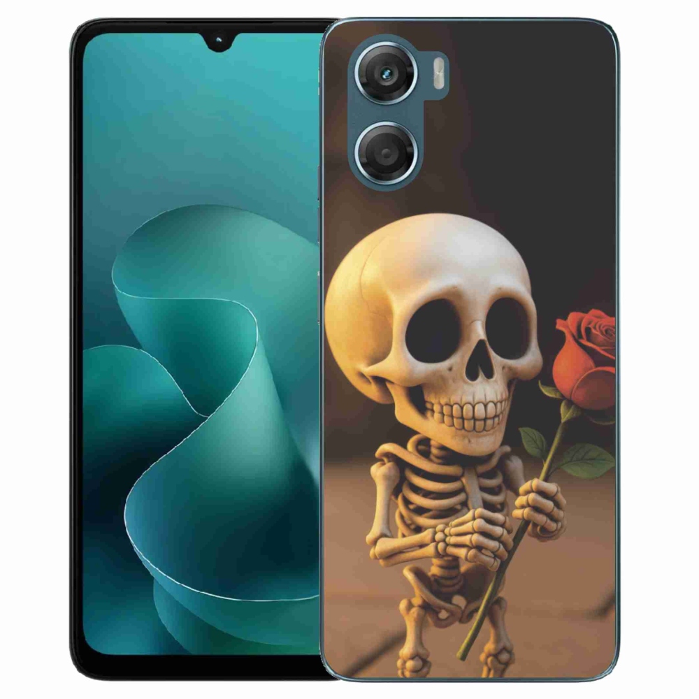 Gélový kryt mmCase na Motorola G06/G06 Power - kostlivec s ružou